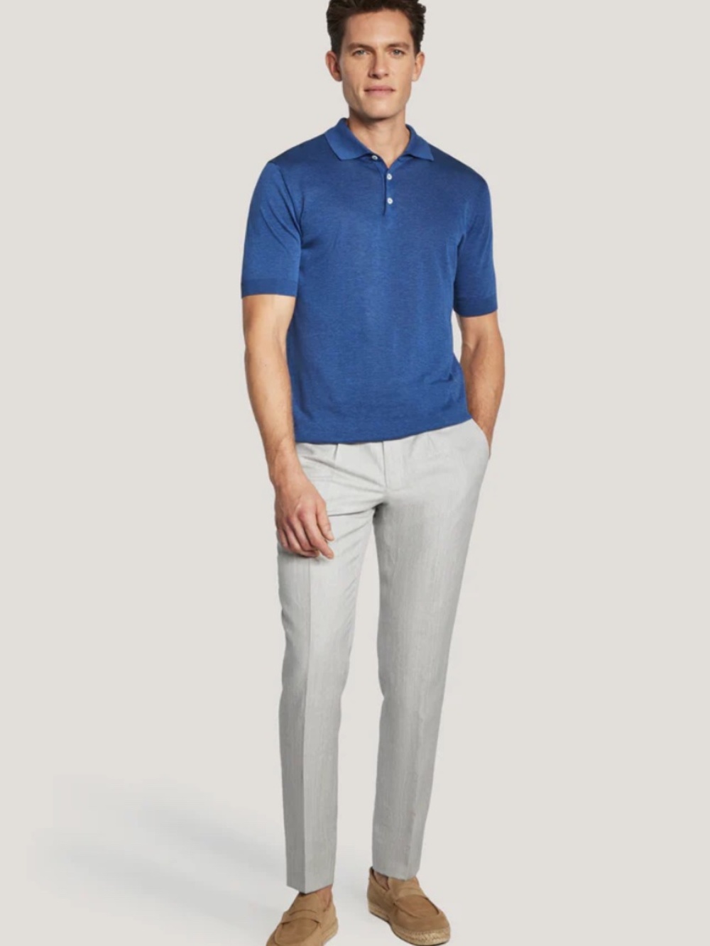 Jack Victor Tupper Blue SetiCo Polo Cotton and Silk Sz XXL Authentic $298